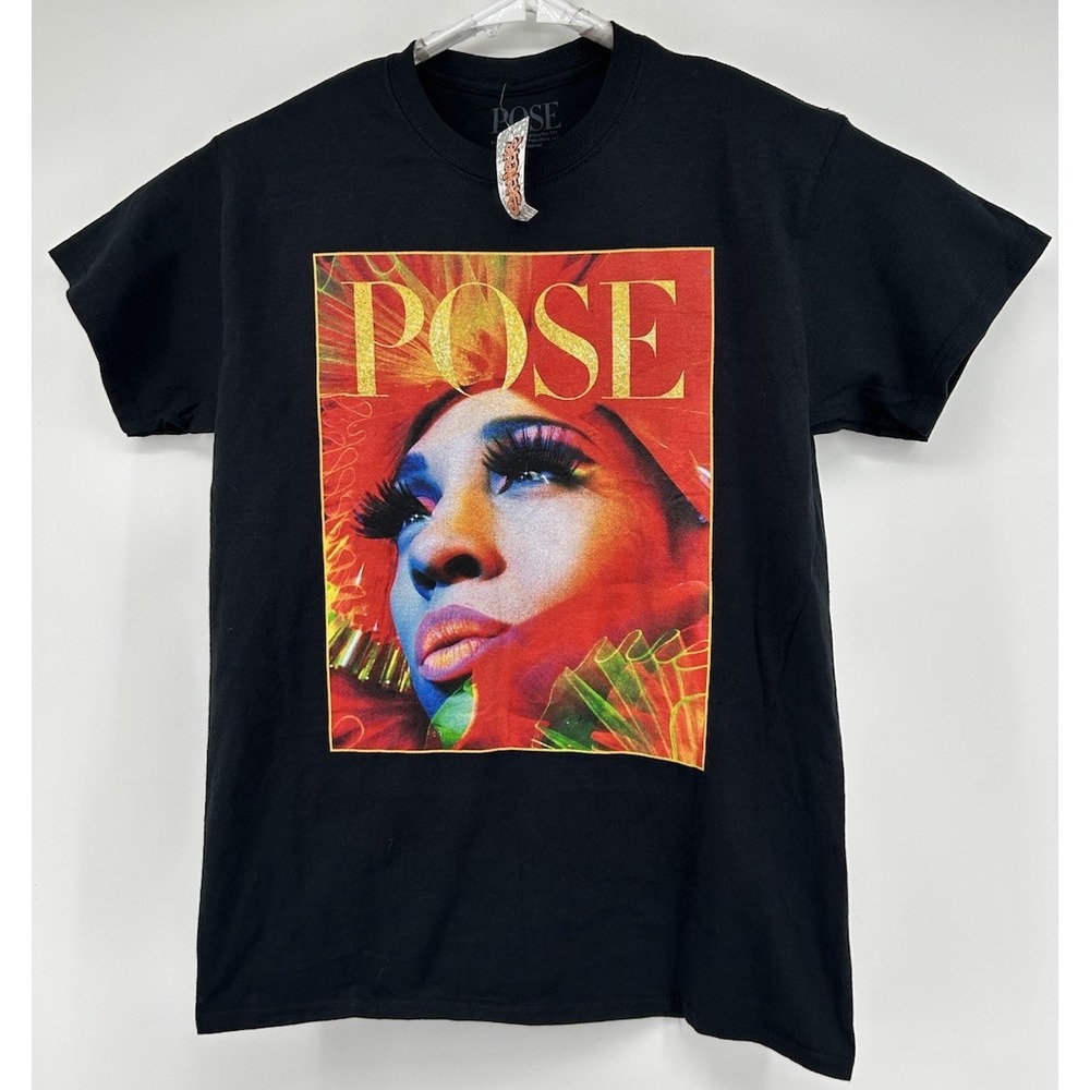 POSE Spencer's Gifts Short Sleeve Logo T Shirt Black Adult Size‎ Medium NWT